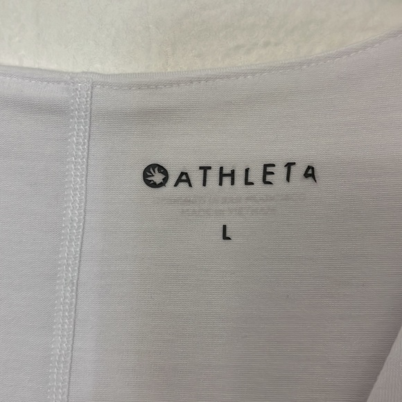 Athleta Woman’s White Layered Top Sleeveless V-Neck Large - Picture 3 of 10